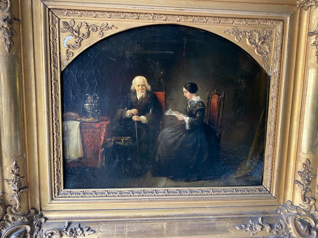 Hollandse School (XIX) - Twee figuren in een interieur #2.1