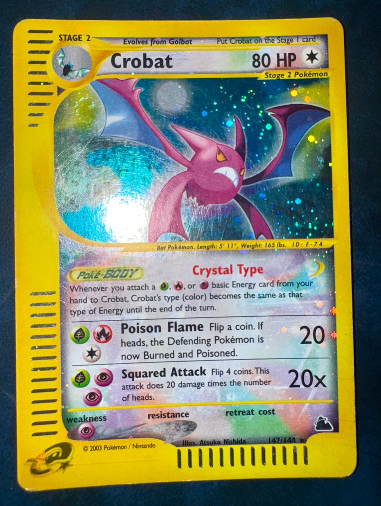 Pokémon - 1 Card - Crobat 147 壓膜, 閃卡, 密稀 - WOTC - Skyridge #1.0