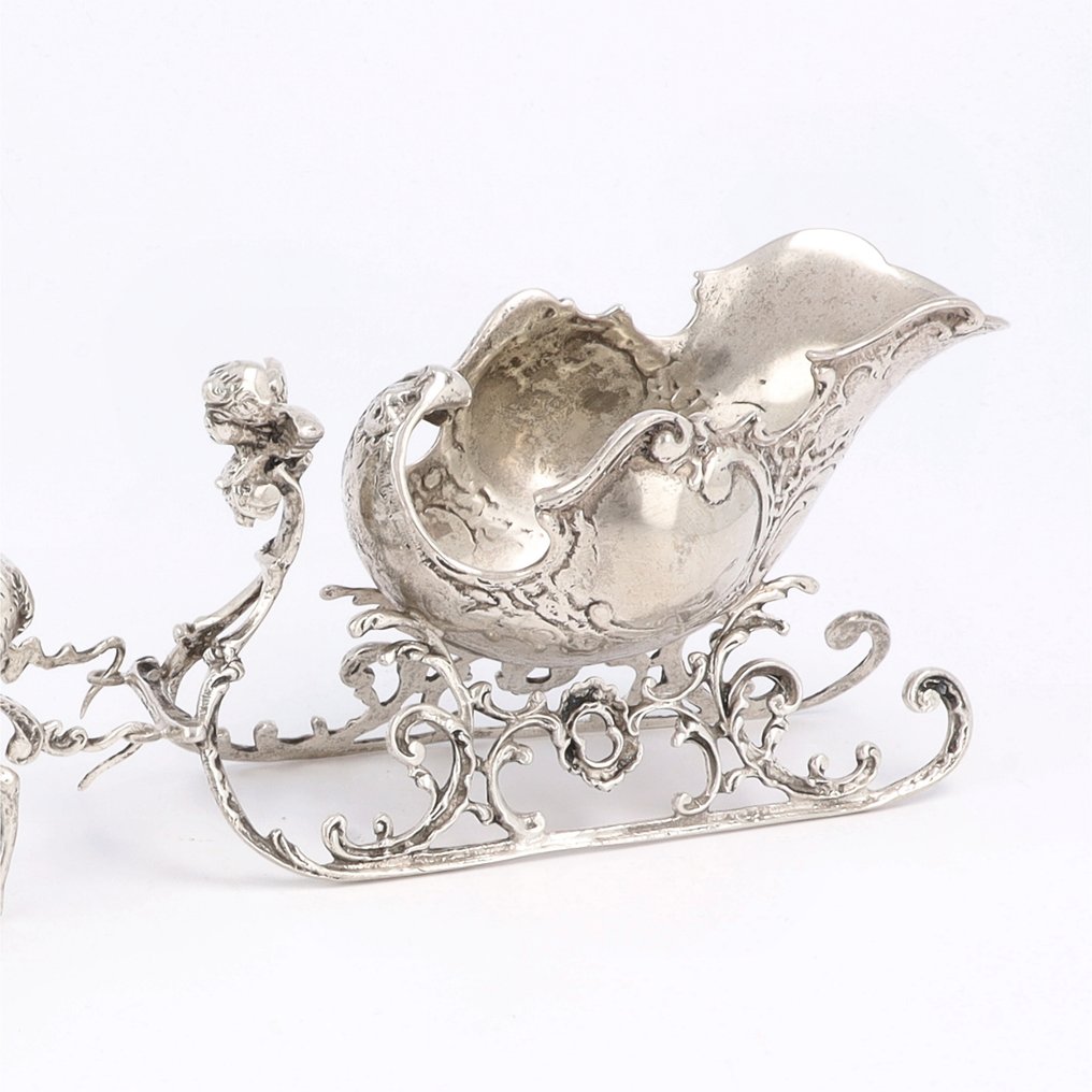 Rendier met Slede - Figura en miniatura - .800 plata #3.2