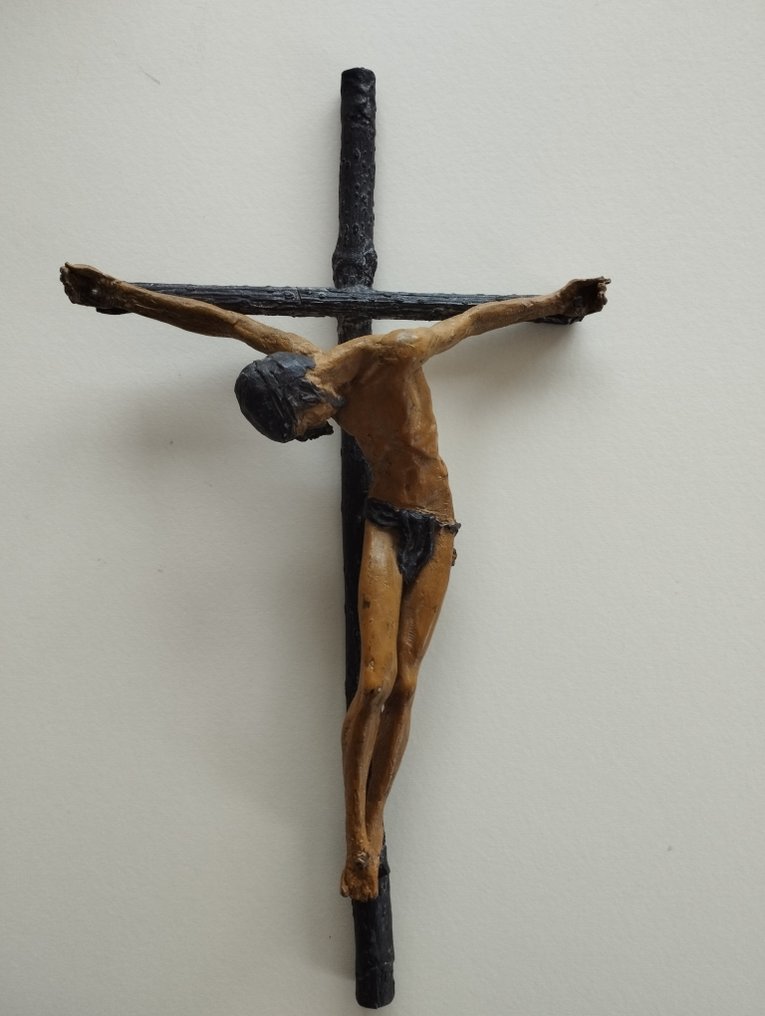 Antonio Sirtori (1937) - 雕塑, La crocifissione - 5/9 - 36 cm - 黄铜色 #2.1