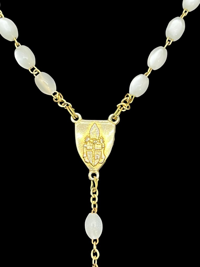 Pope John Paul II - Audience Rosary - Blessed and given by the Holy Father - Glass paste and golden metal - 1970-1980 #1.0