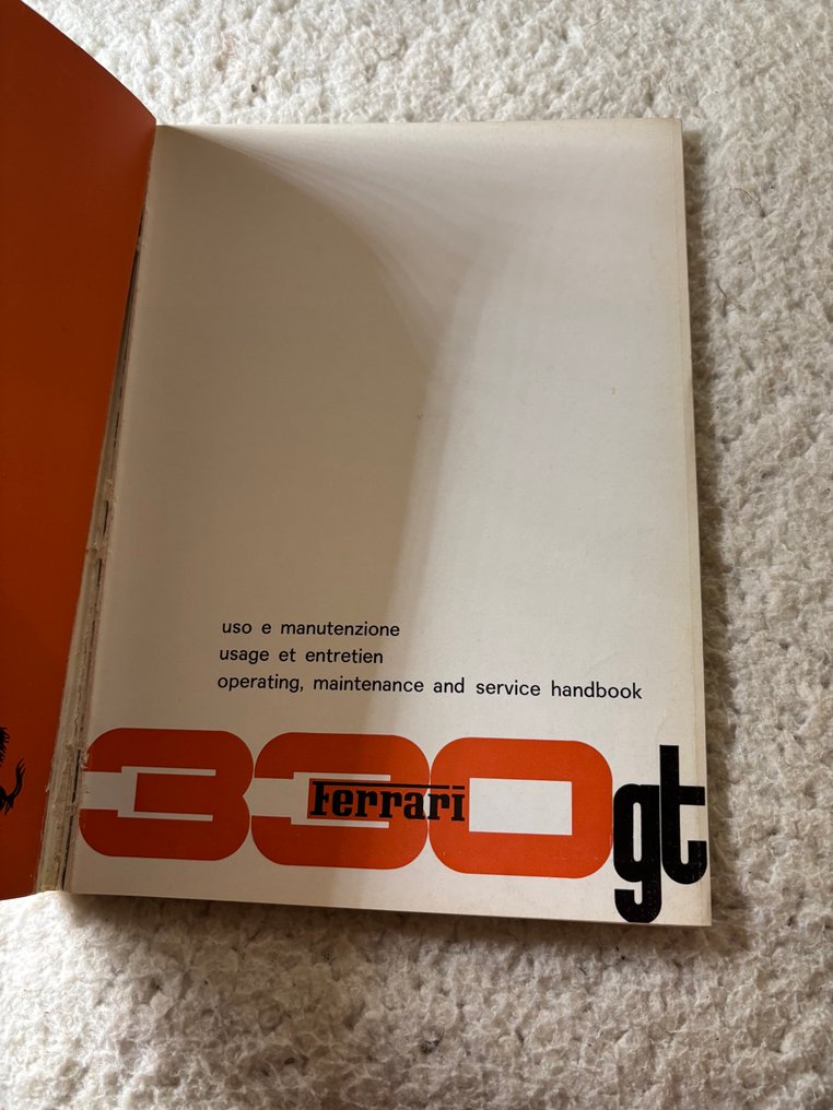 Ferrari 330 GT operating, maintenance and service handbook - 1960 #1.0