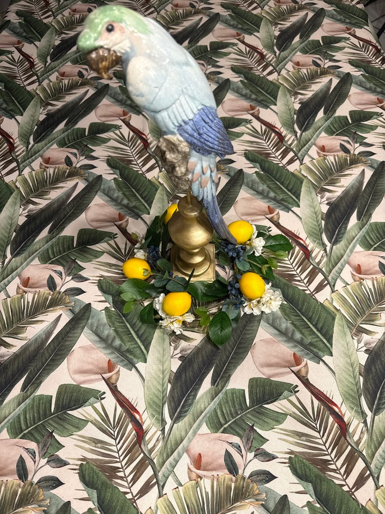 San Leucio - Față de masă mare și exclusivistă cu palmieri și calas. - Față de masă  - 250 cm - 140 cm #2.1