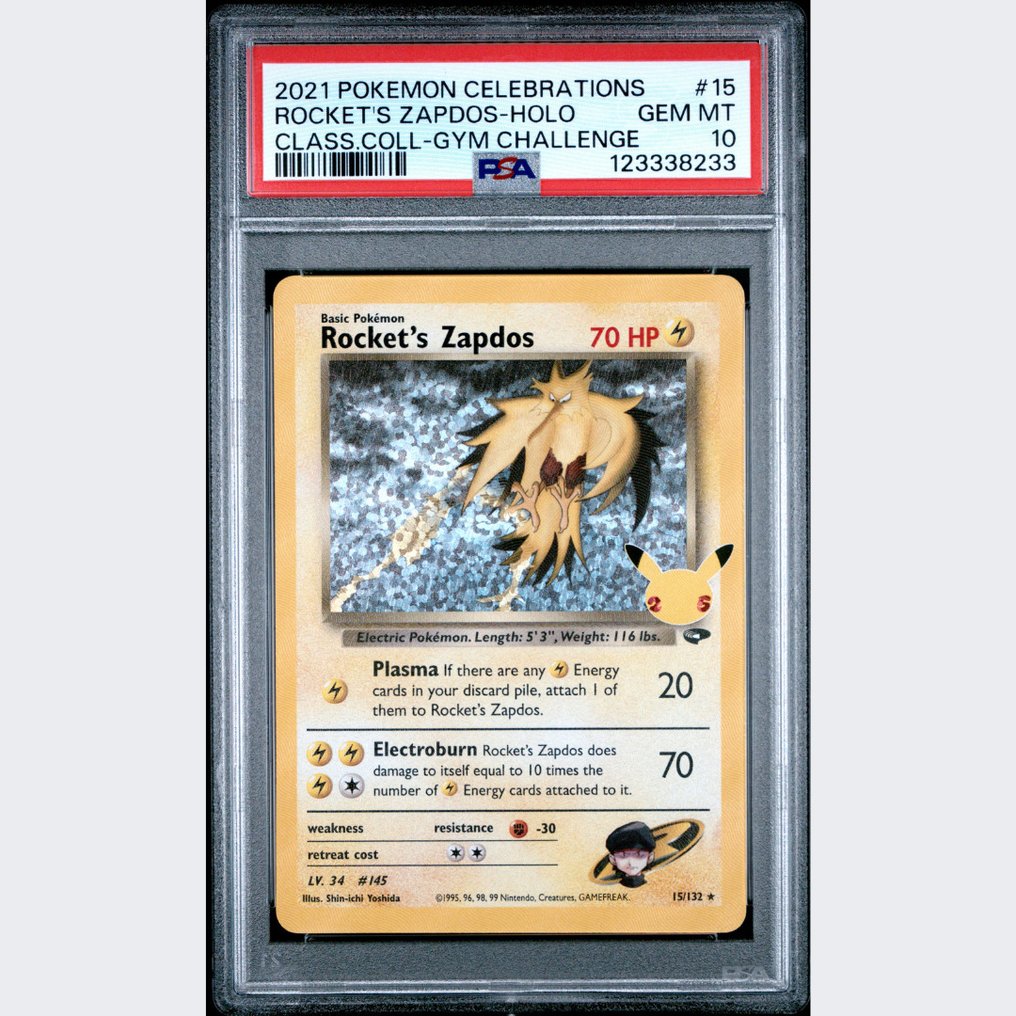 Pokémon - 1 Graded card - Rocket's Zapdos 15/132 Holo - PSA 10 - Sword & Shield - Celebrations #1.0