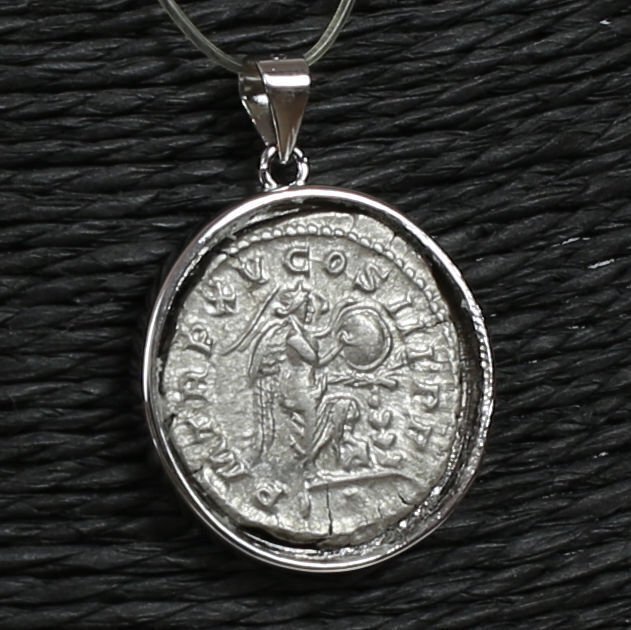 Modern Silver Pendant with Septimius Severus denarius  (No reserve price) #1.0