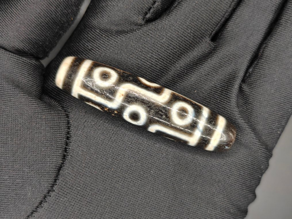 Πολύ παλαιά Θιβετιανή Αγκάτη με 9 Μάτια Dzi - Για Υγεία, Πλούτο και Επιτυχία - Ύψος: 54.34 mm - Πλάτος: 13.7 mm- 15.61 g #4.3