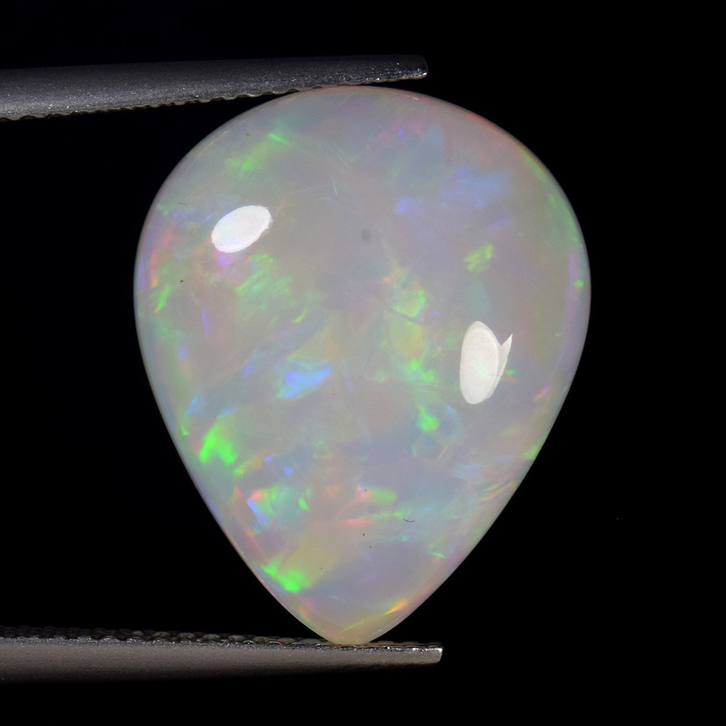 1 pcs 白色, 多色 蛋白石 - 11.67 ct - 国际有色宝石协会(ICA GemLab) - 变色效果 #2.1