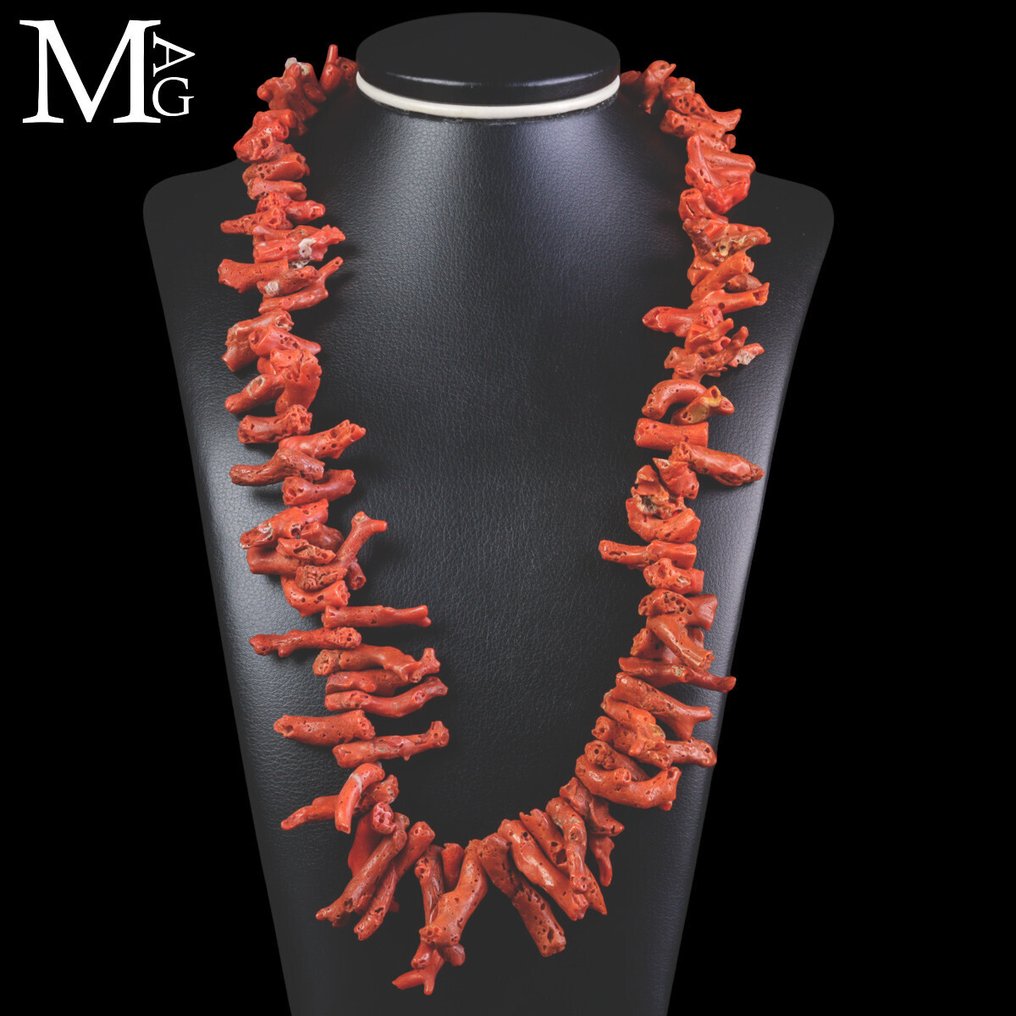 非凡的撒丁岛红珊瑚项链 - 925银配件 - 珊瑚 - Corallium Rubrum, Alghero #4.3