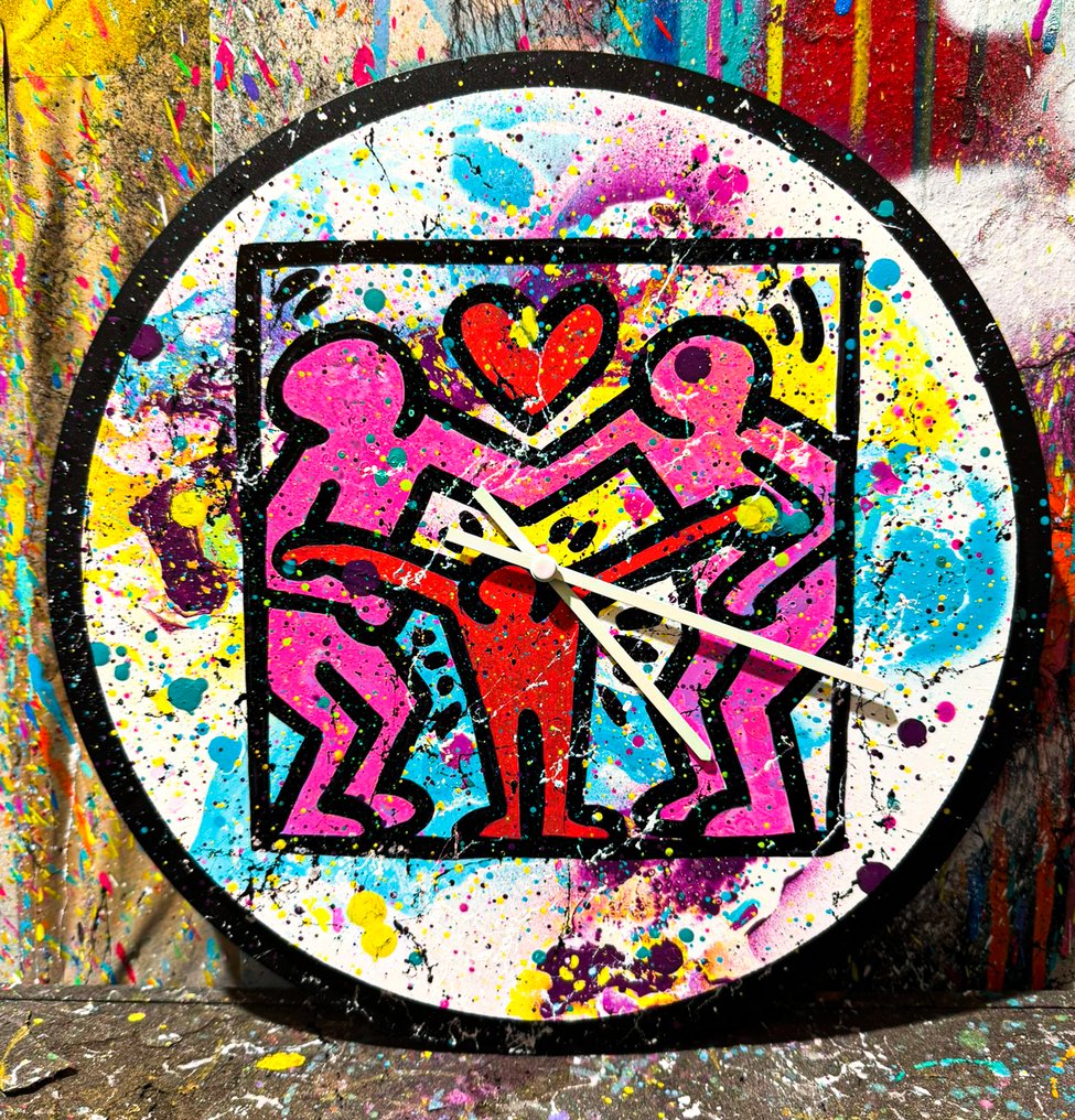 Gongas - vs Keith Haring - Family and Loyalty - Deluxe Clock #1.0