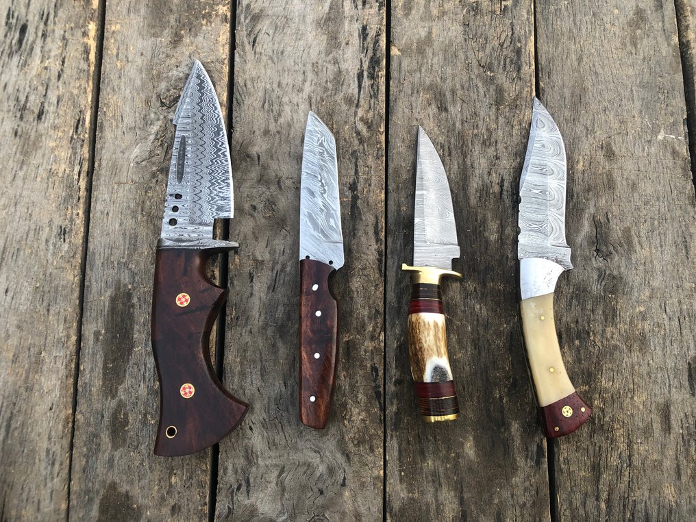 Μαχαίρι κουζίνας - Διακεκριμένα χειροποίητα μαχαίρια Skinners, πολυεπίπεδο σφυρηλατημένο ατσάλι, ξύλινη και σπάνια λαβή - Βόρεια Αμερική - Δερμάτινη Θήκη TD45 #2.1