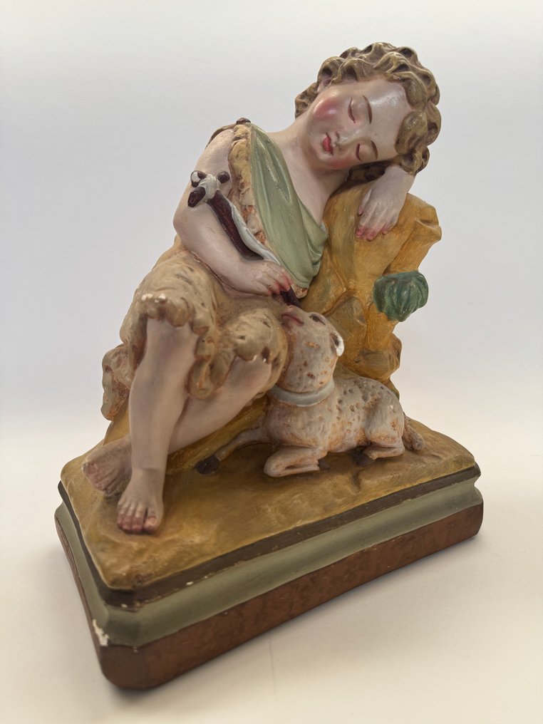 Statuette, Young Jesus in the Field - 28.5 cm - Gypsum #1.0