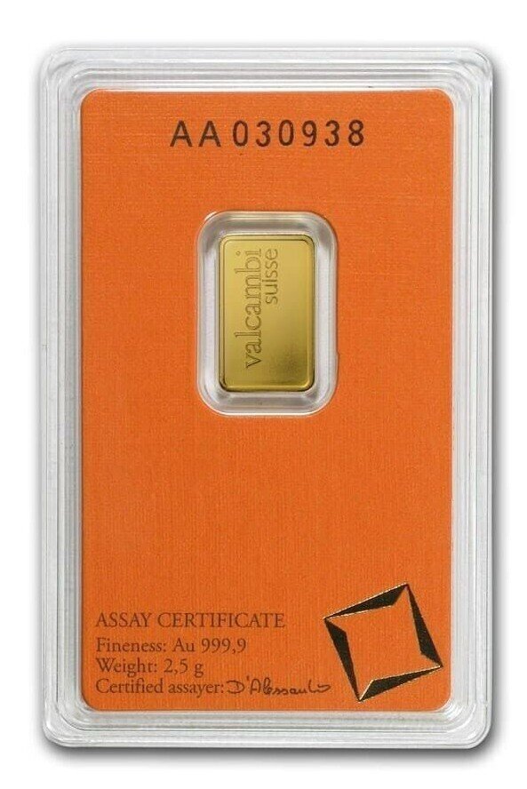 2,5 grammi - Oro .999 - Valcambi - Sigillato e con certificato #1.0