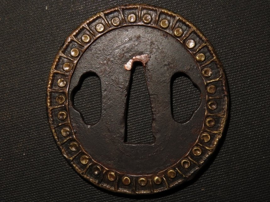 武士刀 - 锻铁, 黃銅 - Shingen Tsuba w/Fukurin : C5-318 - 日本 - 江戶時代(1600-1868) #4.3