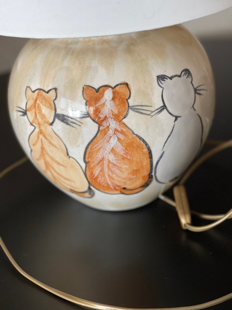 Hubert Olivier - Lamp - Ceramic - Three cats #1.0