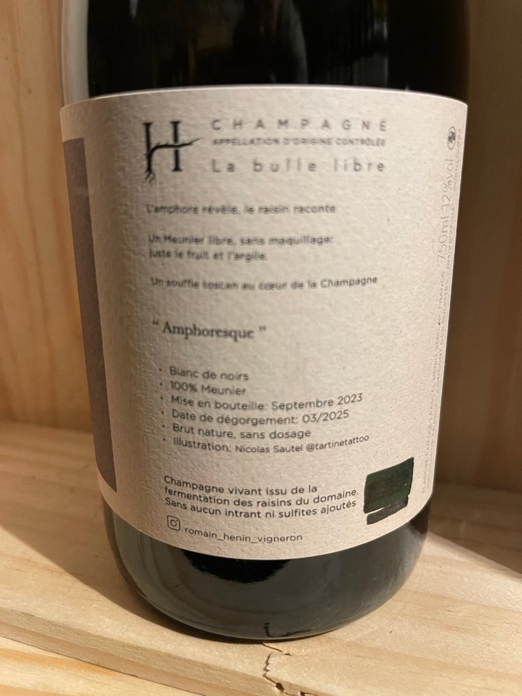 Romain Henin, Amphoresque - Champán Blanc de Noirs - 1 Botella (0,75 L) #3.2
