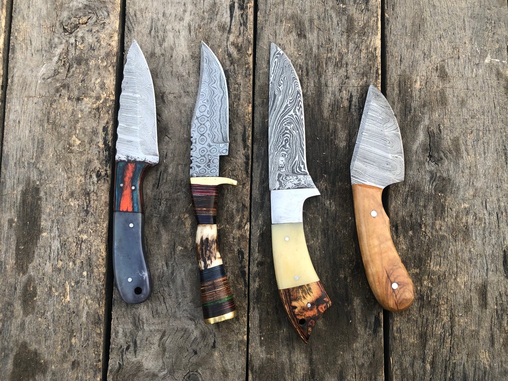 厨刀 - 享有盛誉的手工Skinners刀具，多层锻造钢材，木材与稀有手柄 - 北美 - 皮套 TD48 #1.0