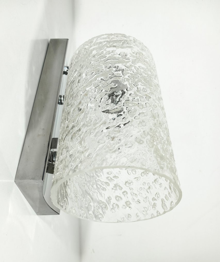 壁燈 - 玻璃, 鋼 - 70年代手工玻璃壁灯 #1.0