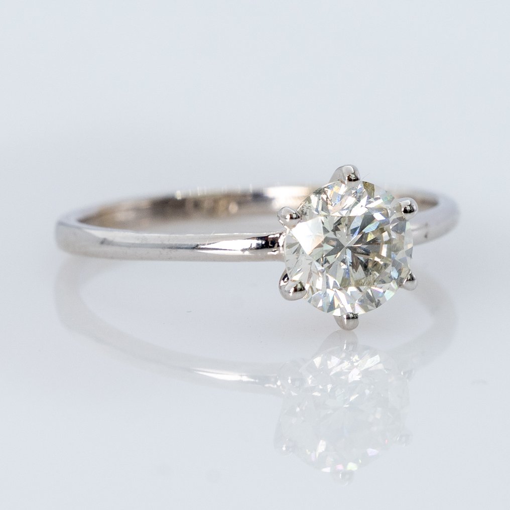 沒有保留價 - 戒指 - 18 克拉 白金 - 1.00ct. tw. 鉆石 (天然) - GWLab #1.0