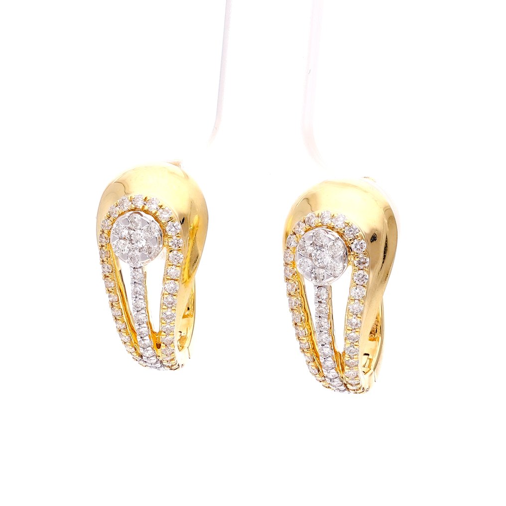 耳環 - 18 克拉 黃金 -  0.65ct. tw. 鉆石 (天然) - 18K金耳环 #2.1