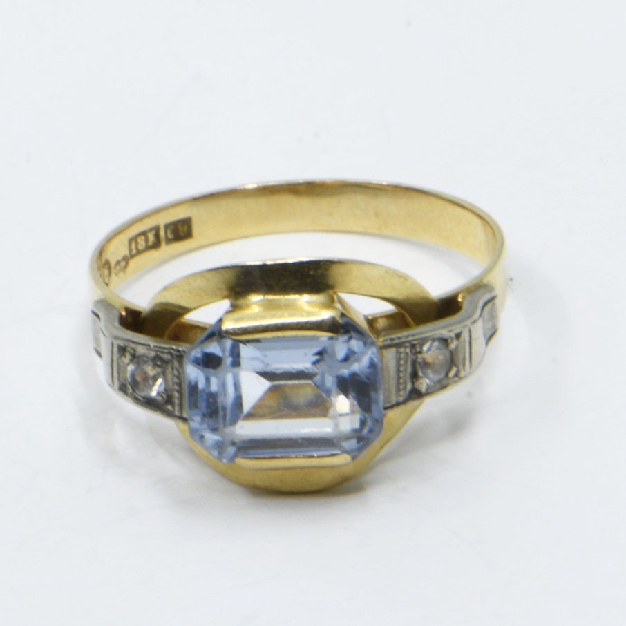 Δαχτυλίδι - 18 καράτια Κίτρινο χρυσό -  2.17ct. tw. Ακουαμαρίνης #2.1