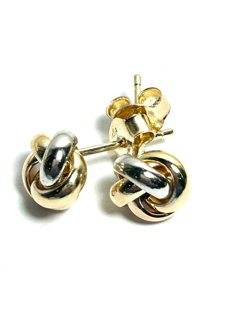 Nincs minimálár - Stud fülbevaló - 18 kt. Sárga arany, Fehér arany, Rózsa arany #1.0