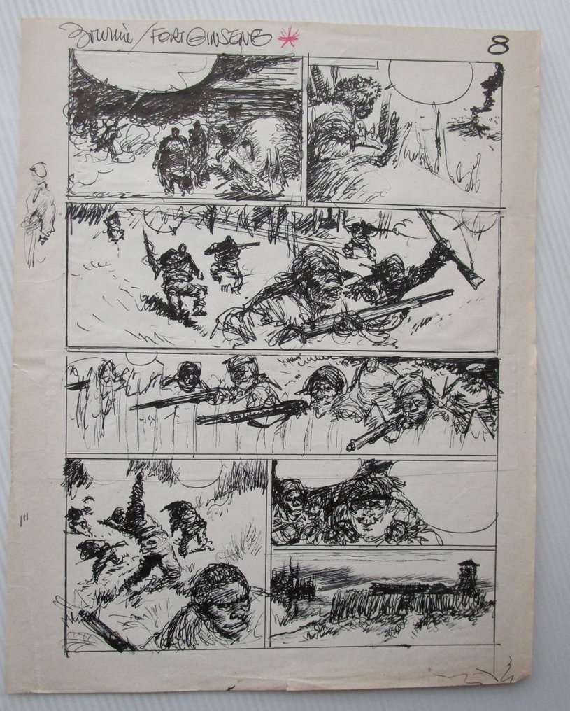 René Follet - 1 Original preliminary page - Ivan Zoerin, / Ivan Zourine - Fort Ginseng (p.8) - 1976 #1.0