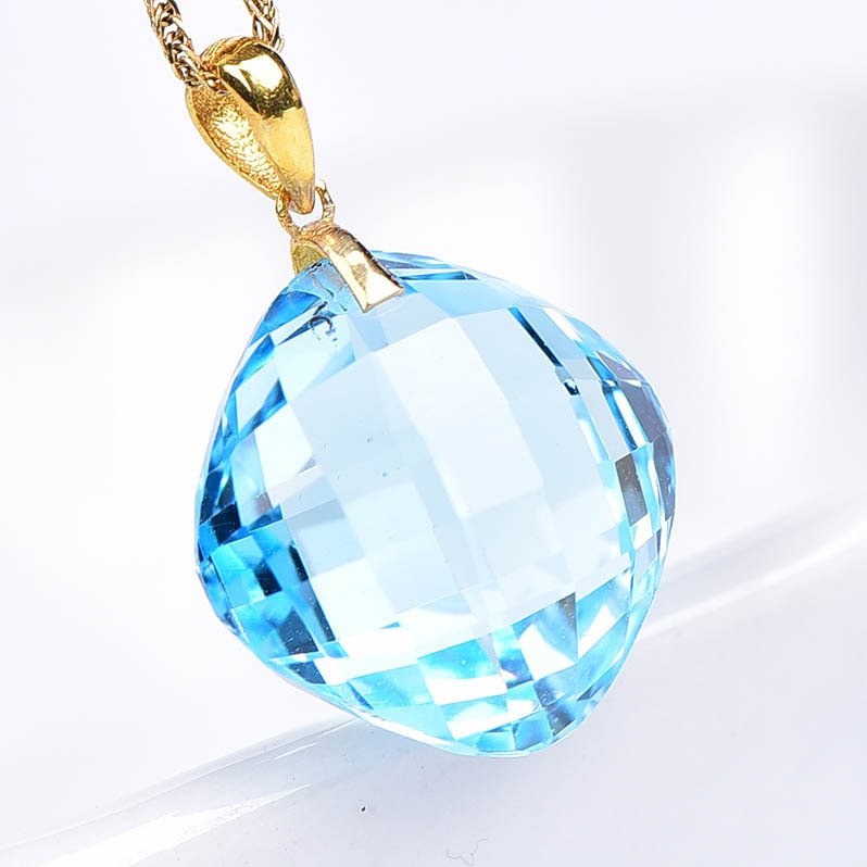 Sans prix de réserve - Collier avec pendentif - 18 carats Or jaune Topaze - ALGT certifié #4.3