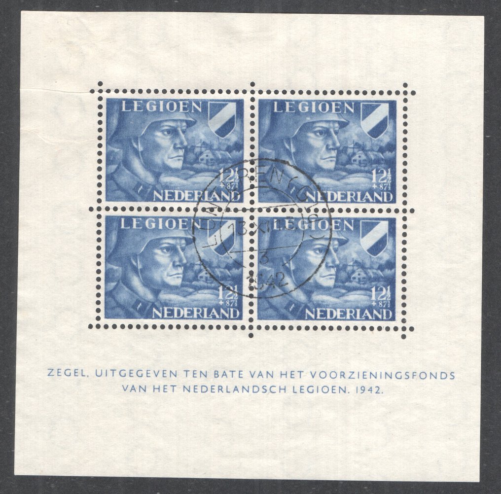 Netherlands 1942 - Legion blocks - with stamping 's-Gravenhage and Lunteren'. - NVPH V402/V403 #2.1