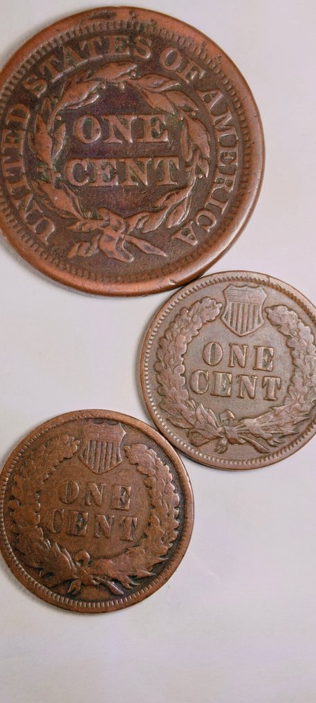 Verenigde Staten. Lot of 4 Cents ('Liberty'/'Indian Head'): 1851, 1898, 1907 and 1908 - 1907 graded by NGC (XF Details) (Zonder minimumprijs) #2.1