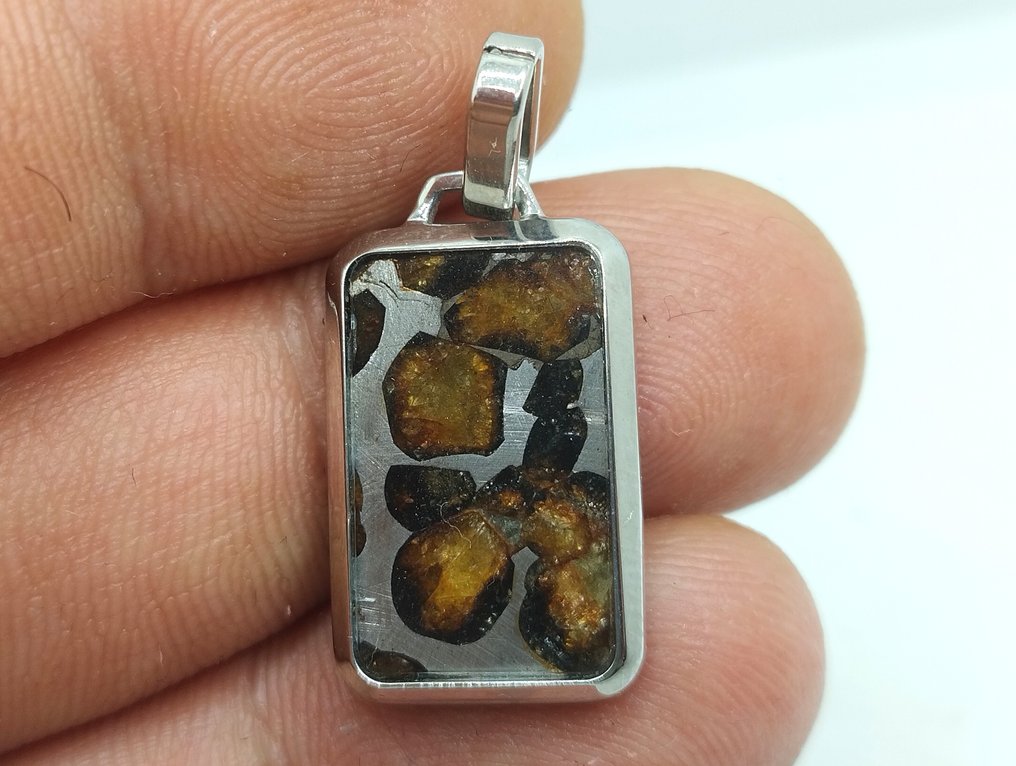 美丽的吊坠 - 天然Sericho Pallasite 陨石切片 - 5.3 g #2.1