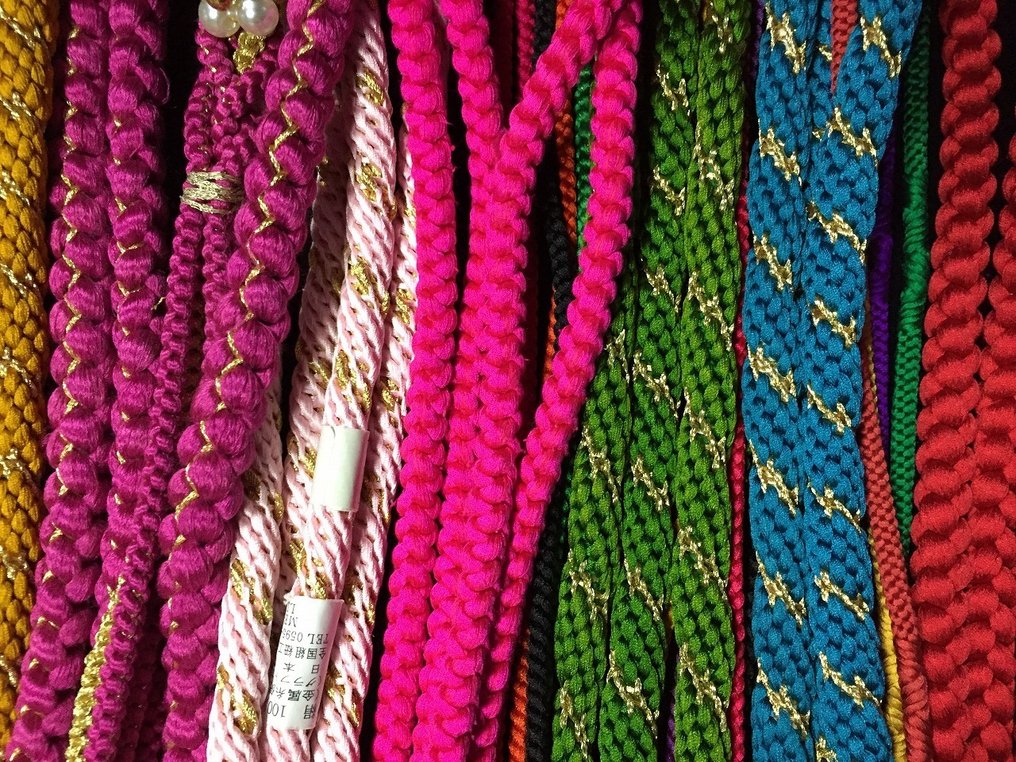 Set of 14 / Japanese Vintage Kimono Obijime Obihimo Code - Statue Soie - Japon (Sans prix de réserve) #2.1