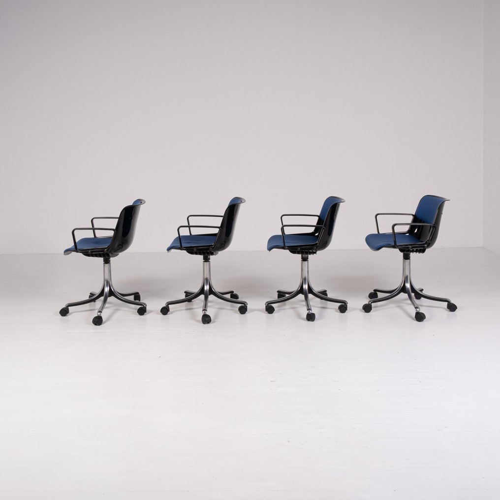 Tecno - Osvaldo Borsani - Sedia (4) - Modus - Alluminio, Polipropilene, Tessuto #3.2