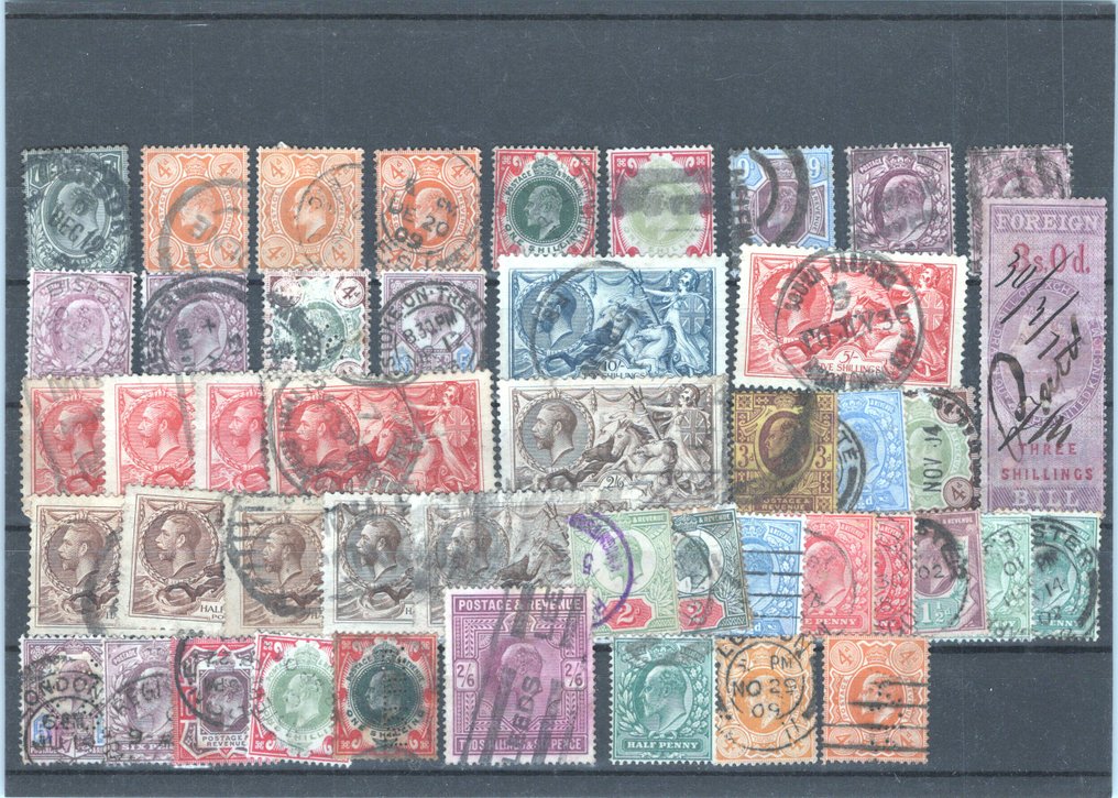 Μεγάλη Βρετανία 1850/1938 - Ενδιαφέρον σύνολο κλασικών γραμματοσήμων σε 8 φύλλα αποθέματος. #3.2