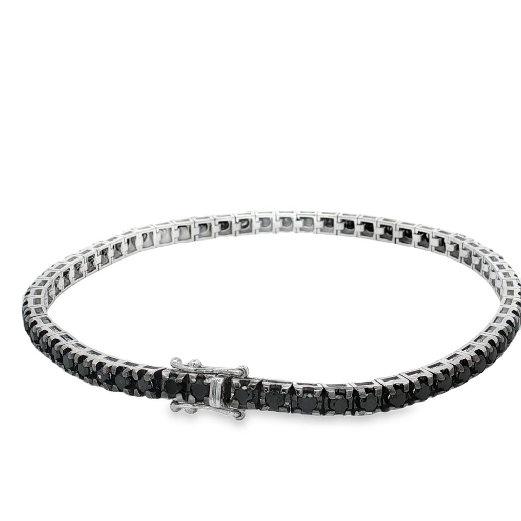 Βραχιόλι - 18 καράτια Λευκός χρυσός Διαμάντι (Φυσικό) #4.3