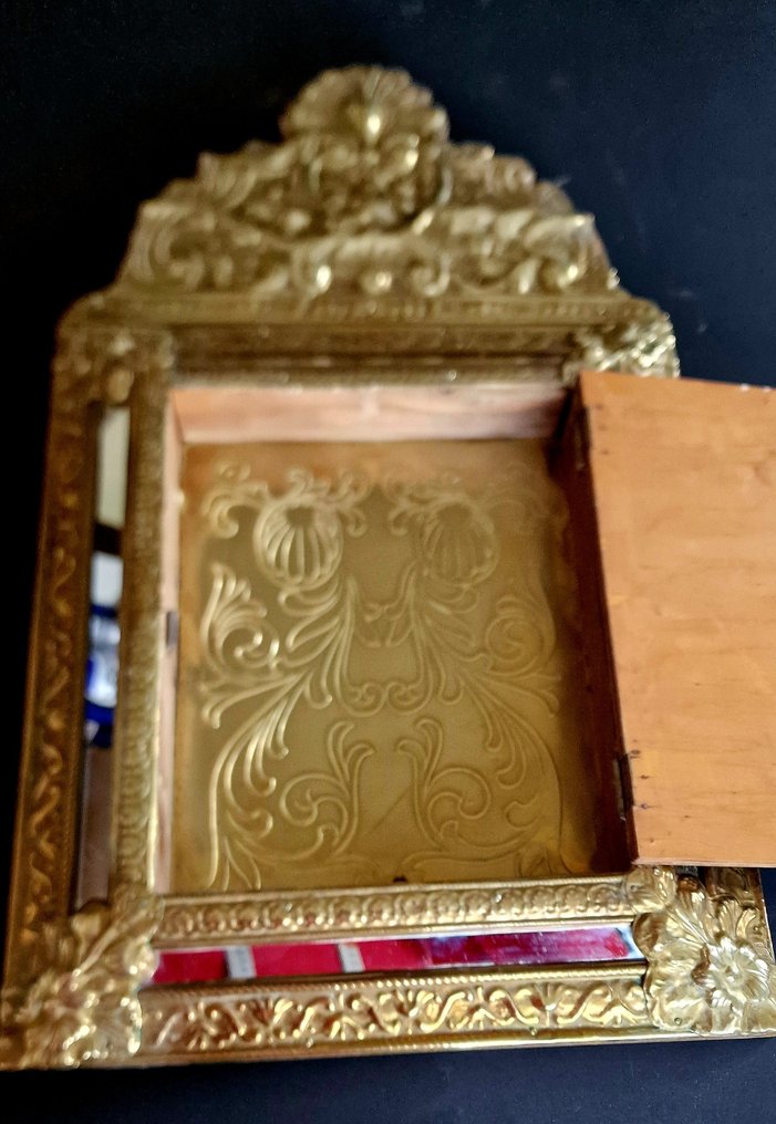 墙面镜子  - 铜, 木, 玻璃, 黄铜 #3.2