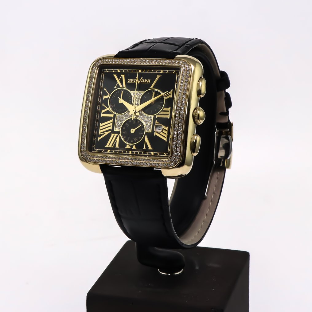 GEOVANI - Diamond Swiss Watch - GOC502-GL-D-3 - Black Strap - Ingen reservasjonspris - Herre - 2000-2010  #2.1