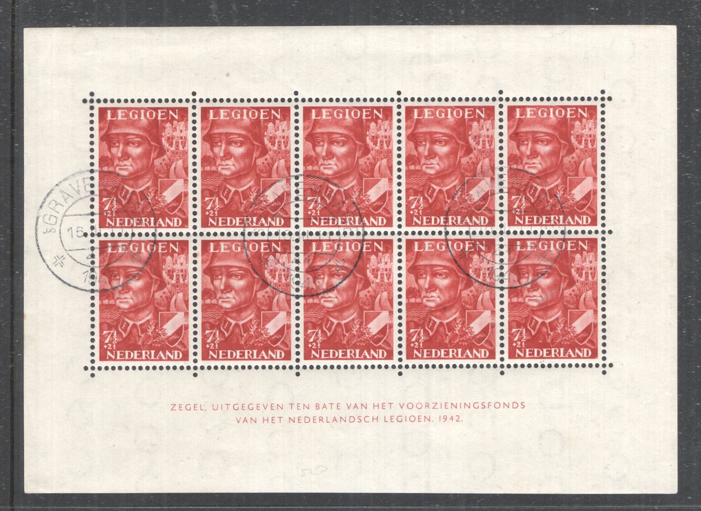 Netherlands 1942 - Legion blocks - with stamping 's-Gravenhage and Lunteren'. - NVPH V402/V403 #1.0