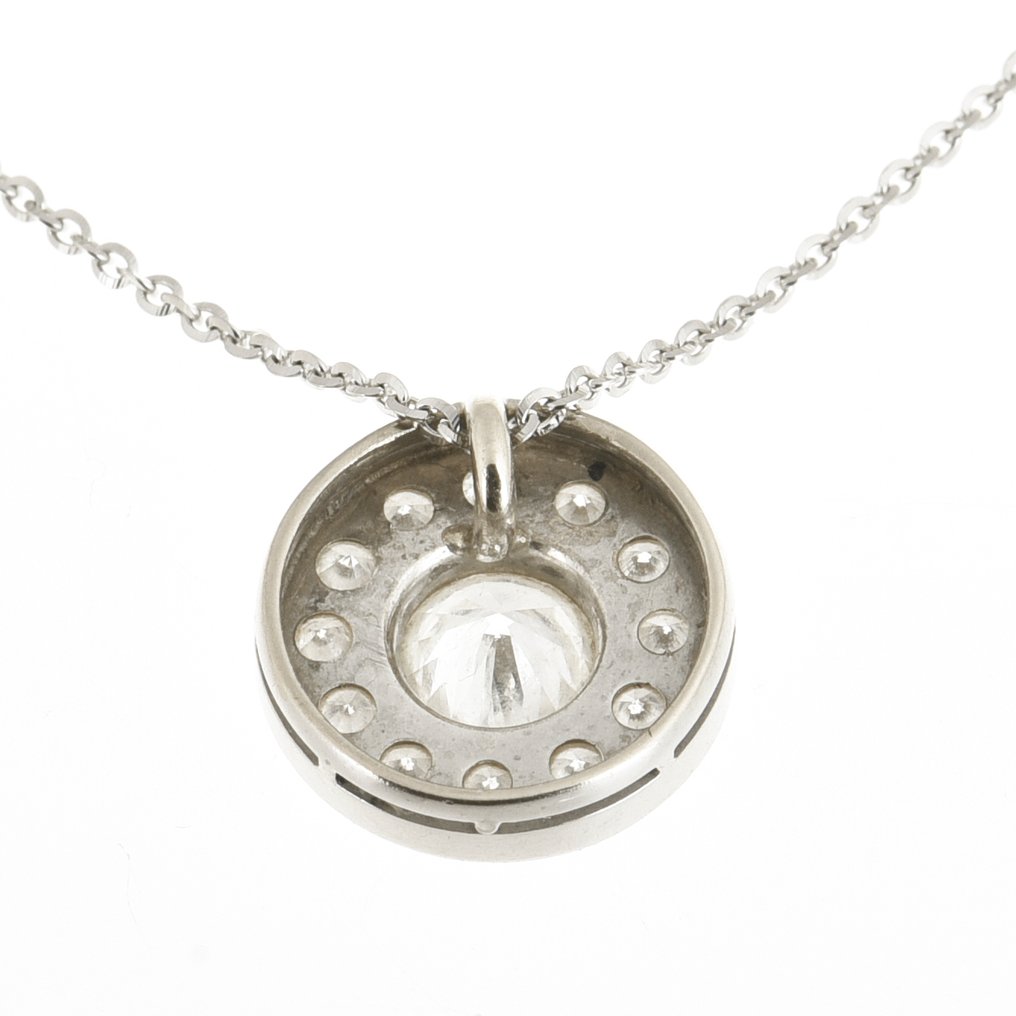 Κολιέ με μενταγιόν - 18 καράτια Λευκός χρυσός Διαμάντι (Φυσικό) #4.3