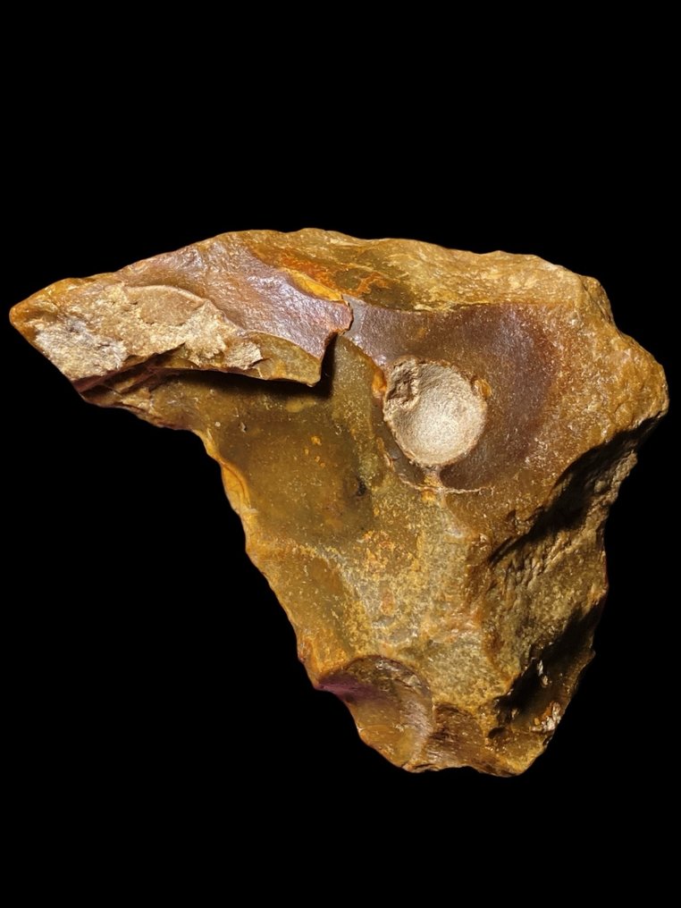 Paleolítico Jaspe, Hierro Raspador / Machacador pesado prehistórico – Jaspe de hierro - 9.5 cm  (Sin precio de reserva) #1.0