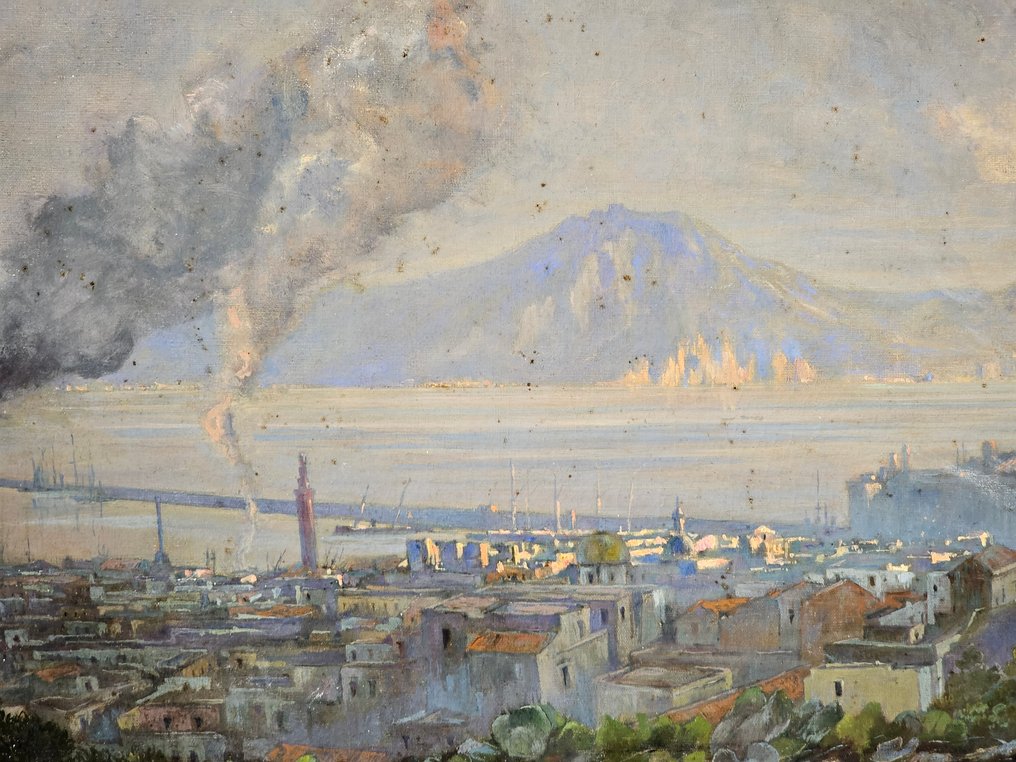 Edoardo Dalbono (1841 - 1915) - Alba su Napoli #3.2