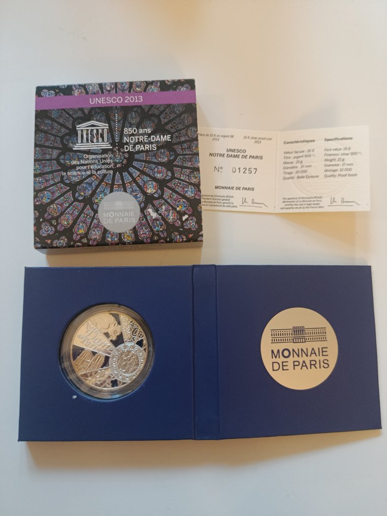 Frankrijk. 10 Euro 2013 "Notre Dame de Paris" Proof (Zonder minimumprijs) #1.0
