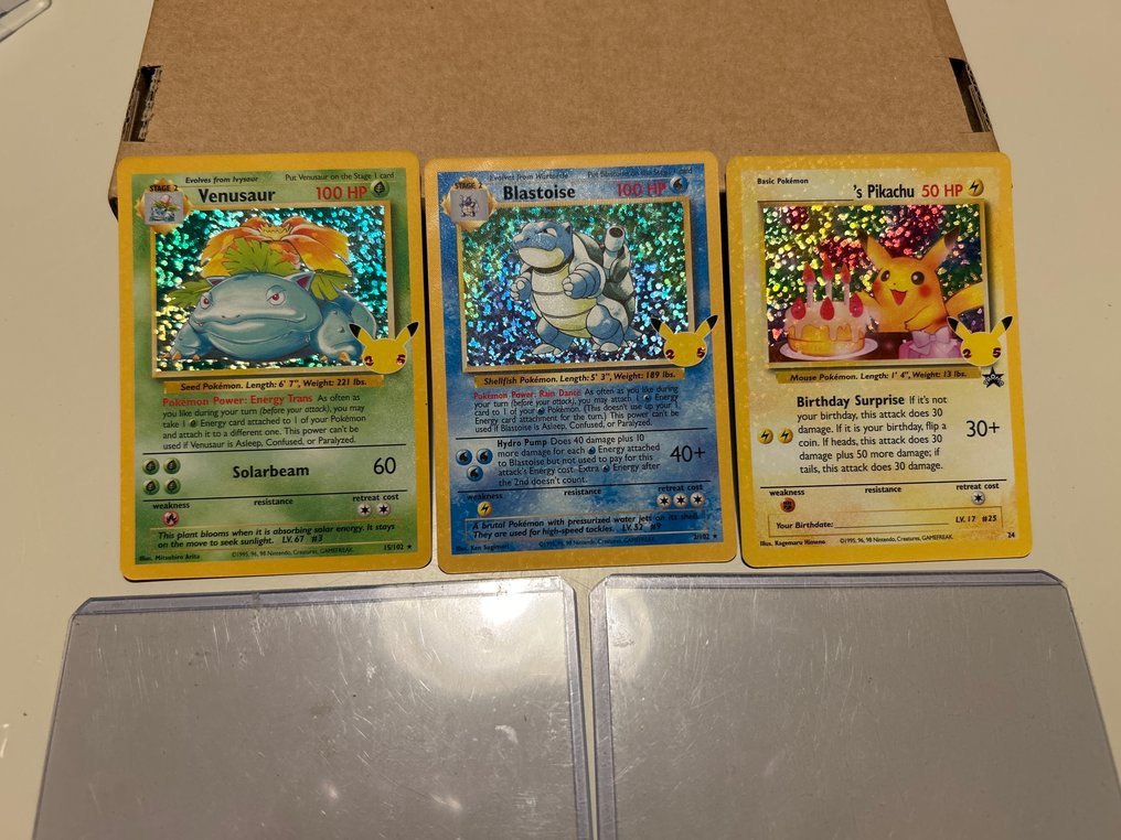 Pokémon - 3 Card - Blastoise, Pikachu, Venusaur 2/102 24 15/102 Προωθητική κάρτα #1.0