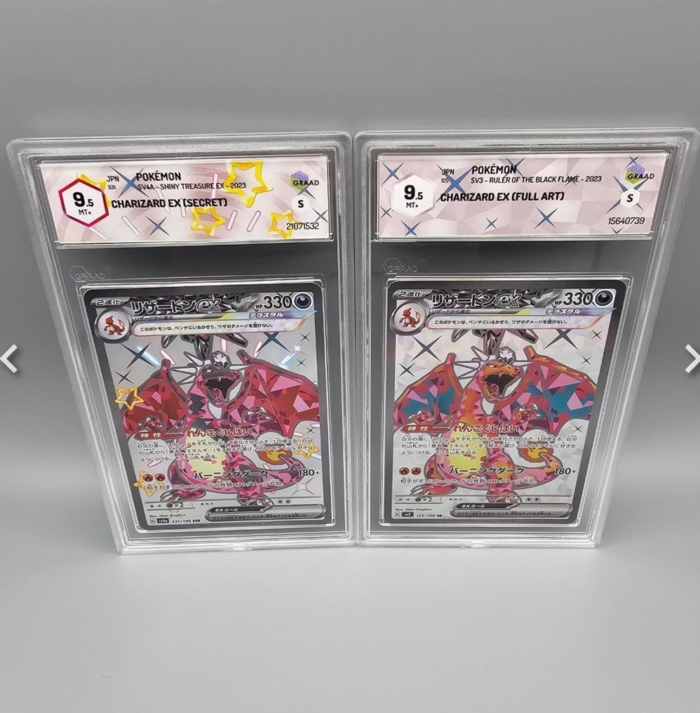 Pokémon - 2 Graded card - Charizard Full art, Foil, Secret rare - Graad 9.5 - Scarlet & Violet #3.2