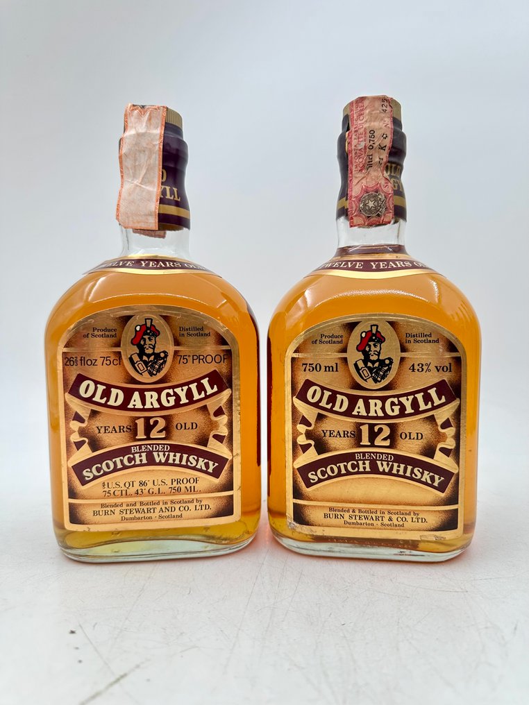 Old Argyll 12 years old - Burn Stewart  - b. Anni ‘70, Anni ‘80 - 75cl - 2 bottiglie #1.0