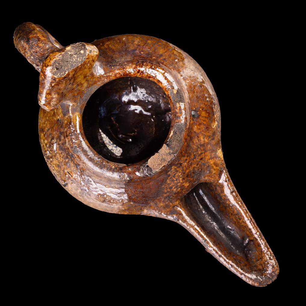 Seljuk Γυαλισμένο πήλινο λυχνάρι λαδιού  (χωρίς τιμή ασφαλείας) #1.0