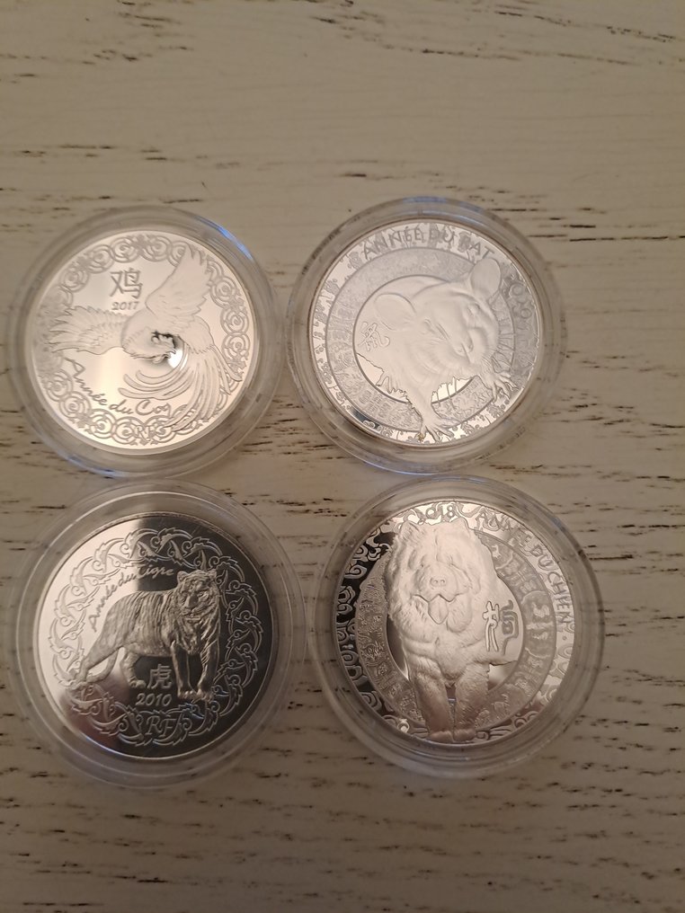 Frankrijk. 5 Euro / 10 Euro 2010/2020 (4 monnaies) Proof  (Zonder minimumprijs) #1.0
