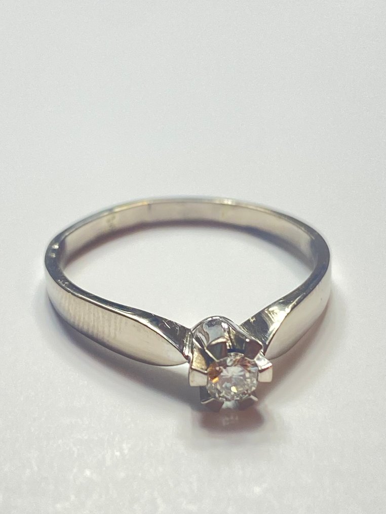 没有保留价 - 戒指 - 18K包金 白金 钻石 (天然) #3.2