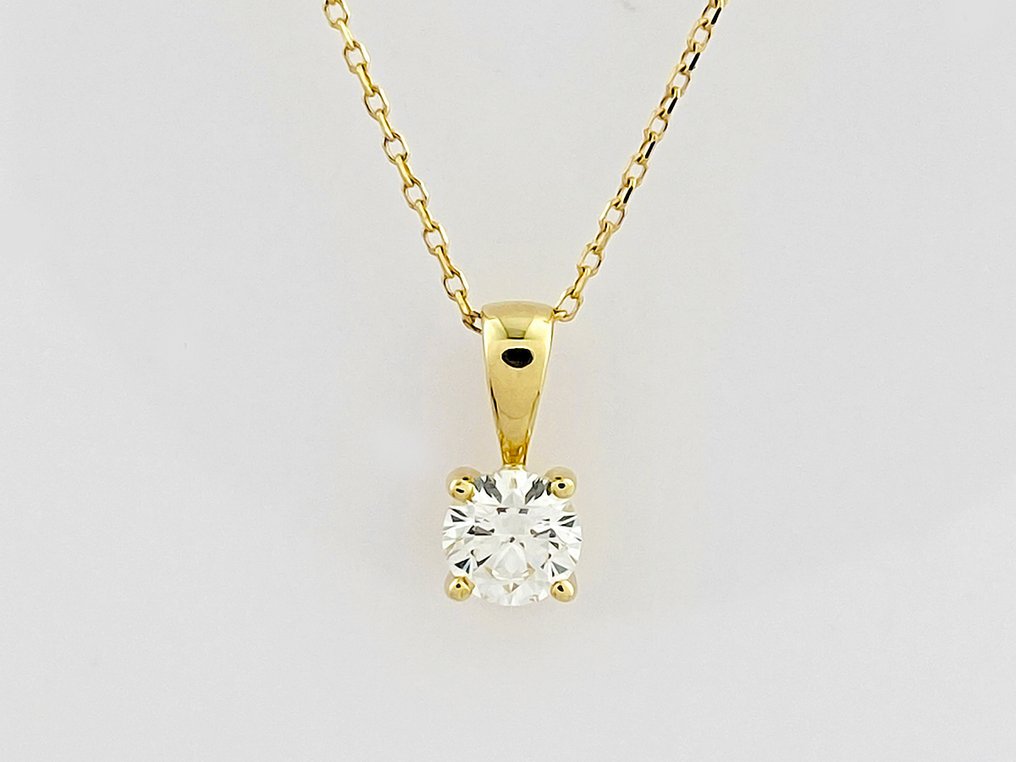 Colier - 14 ct. Aur galben - 0.52ct. tw. Diamant (Natural) #1.0