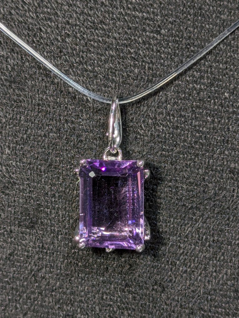 Εξαιρετικό κρεμαστό από ασήμι 925, με φυσικό, υψηλής ποιότητας Βραζιλιάνικο αμέθοδο - Κρεμαστό κόσμημα #1.0