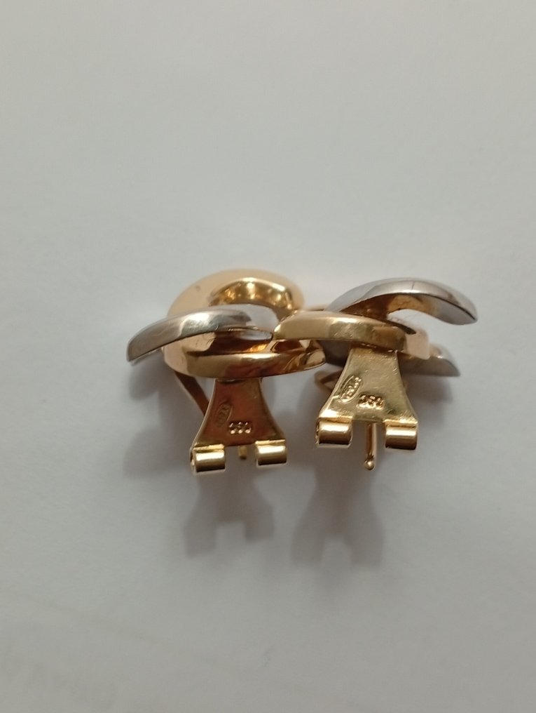 Nincs minimálár - Drop fülbevaló - 18 kt. Sárga arany, Fehér arany #1.0